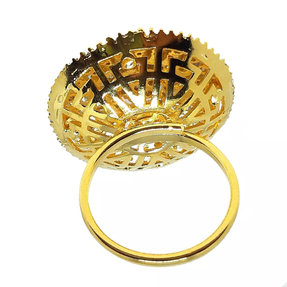 Women Gold Plated Ring Handmade Copper Valentine's Day Gift Imitation Jewellery By kalra Creations