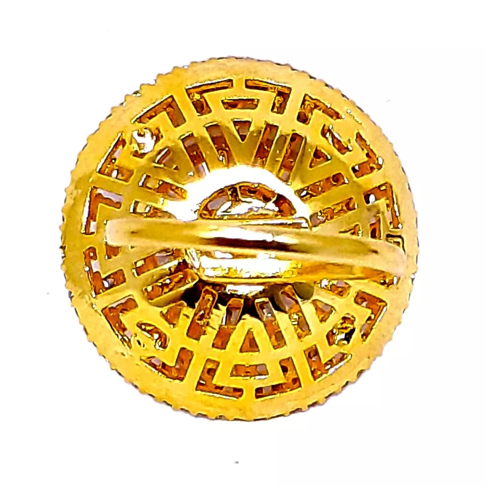 Women Gold Plated Ring Handmade Copper Valentine's Day Gift Imitation Jewellery By kalra Creations