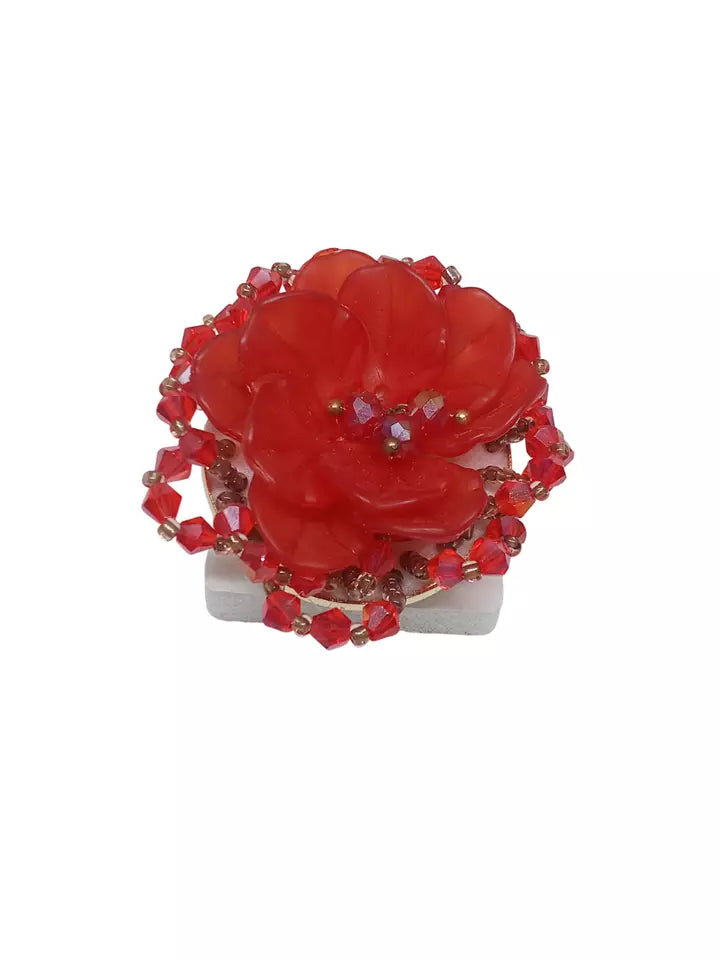 Women India Adjustable Red Rings for Women Bollywood By Kalra Creations
