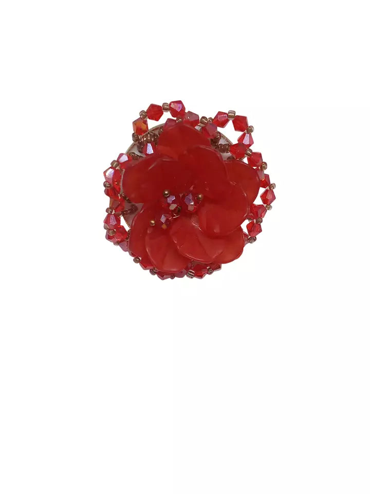 Women India Adjustable Red Rings for Women Bollywood By Kalra Creations