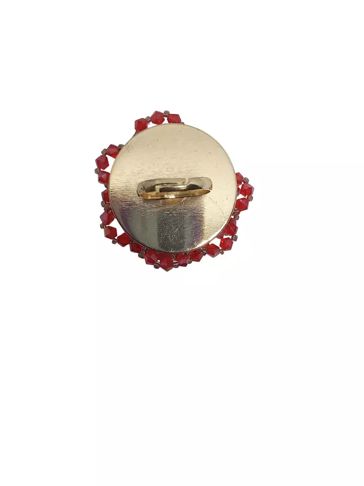 Women India Adjustable Red Rings for Women Bollywood By Kalra Creations