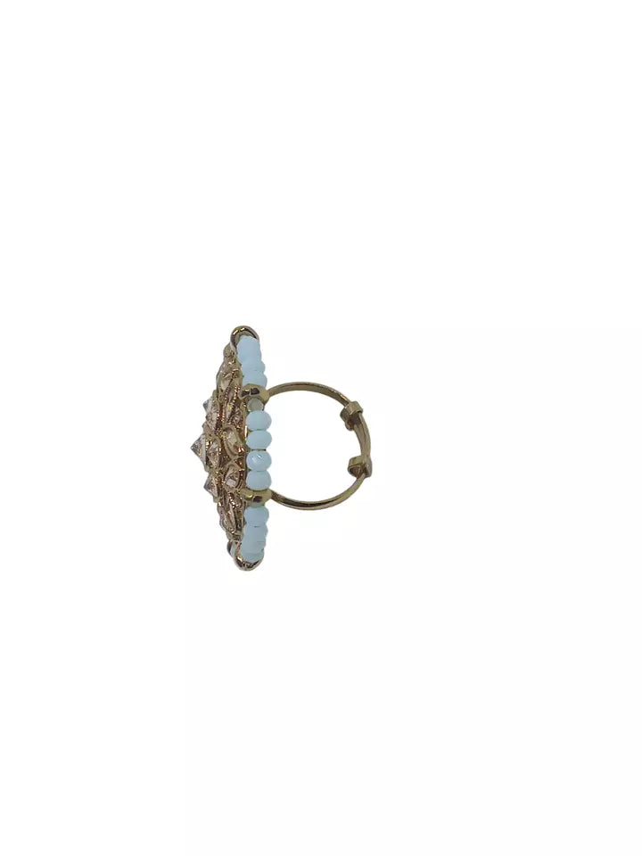 Style Speaks India Polki Adjustable Kundan Rings for Women Bollywood By Kalra Creations