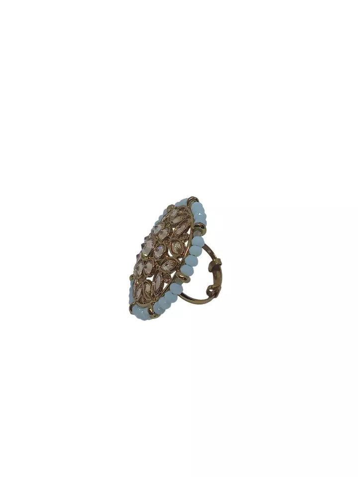 Style Speaks India Polki Adjustable Kundan Rings for Women Bollywood By Kalra Creations