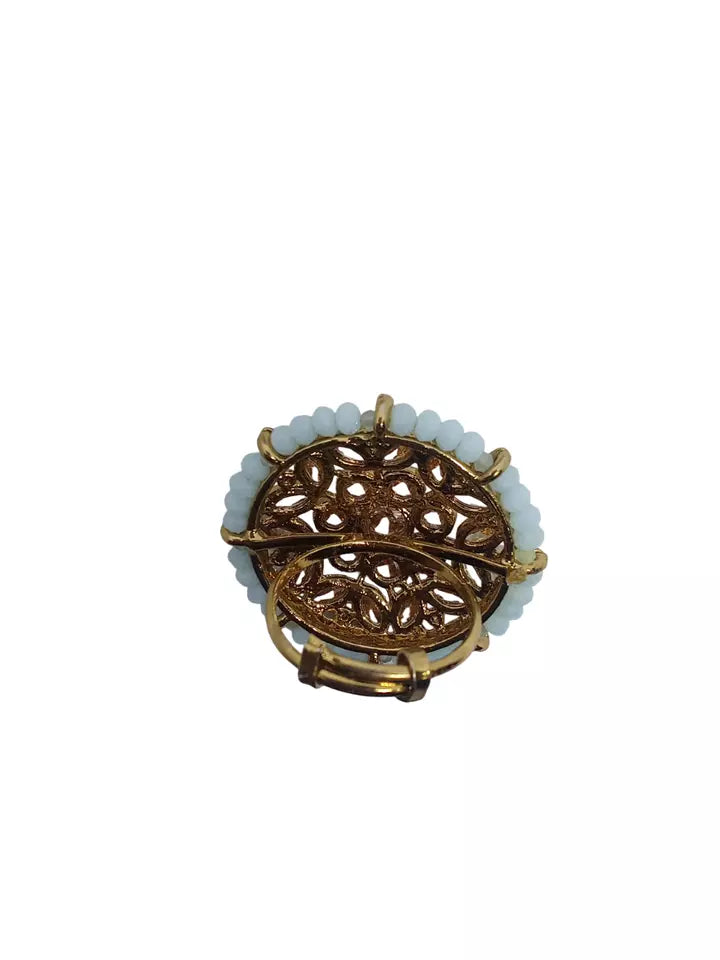 Style Speaks India Polki Adjustable Kundan Rings for Women Bollywood By Kalra Creations