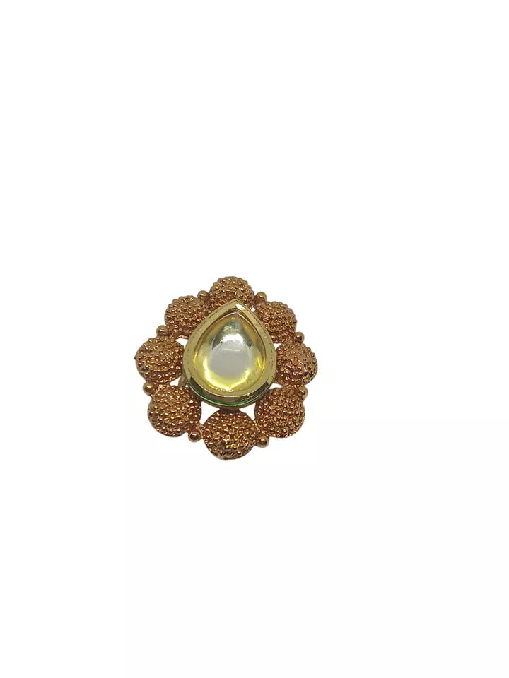 Style Speaks India Polki Adjustable Kundan Rings for Women Bollywood By Kalra Creations