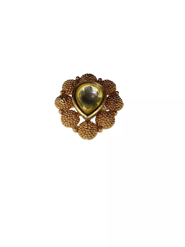 Style Speaks India Polki Adjustable Kundan Rings for Women Bollywood By Kalra Creations
