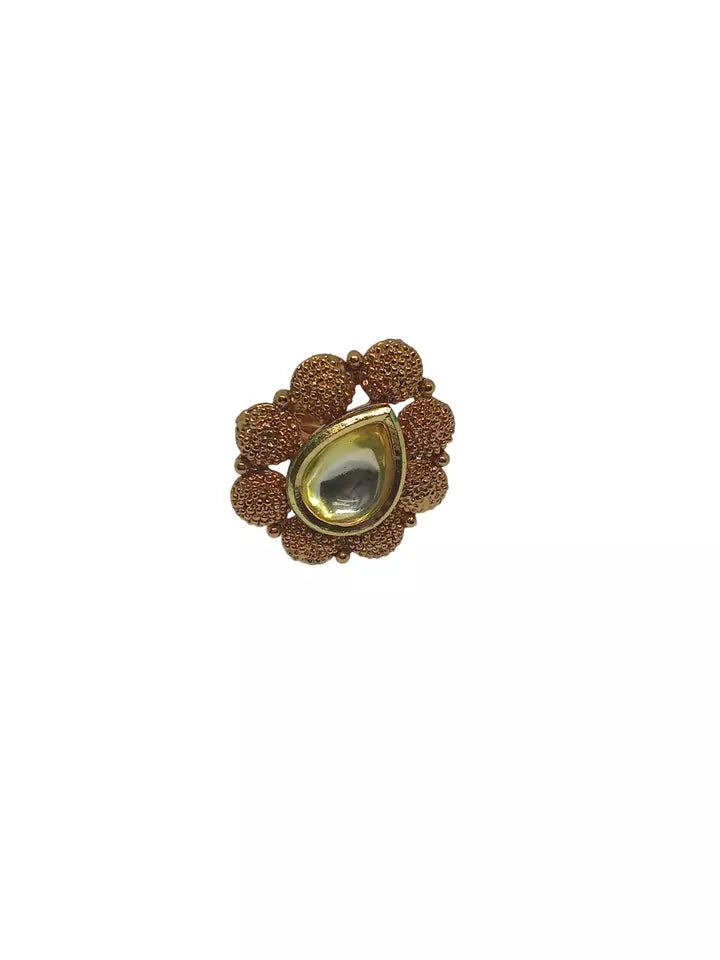 Style Speaks India Polki Adjustable Kundan Rings for Women Bollywood By Kalra Creations