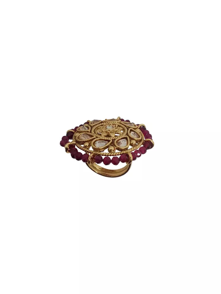 Style Speaks India Polki Adjustable Kundan Rings for Women Bollywood By Kalra Creations