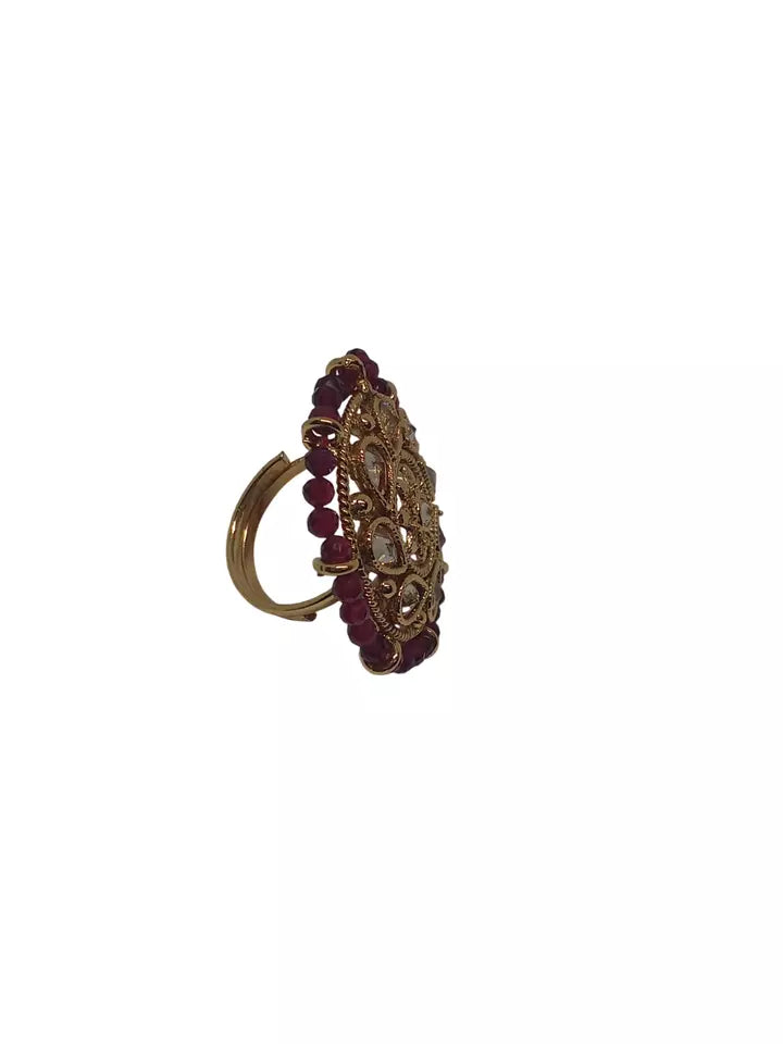 Style Speaks India Polki Adjustable Kundan Rings for Women Bollywood By Kalra Creations