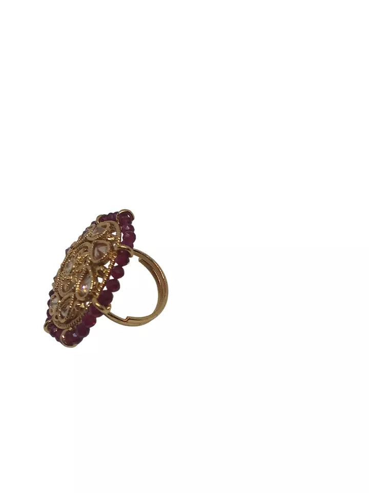 Style Speaks India Polki Adjustable Kundan Rings for Women Bollywood By Kalra Creations