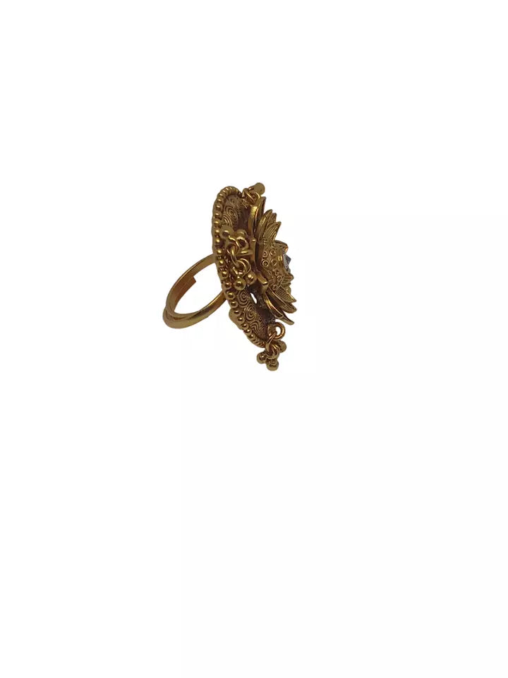 Style Speaks India Polki Adjustable Kundan Rings for Women Bollywood By Kalra Creations