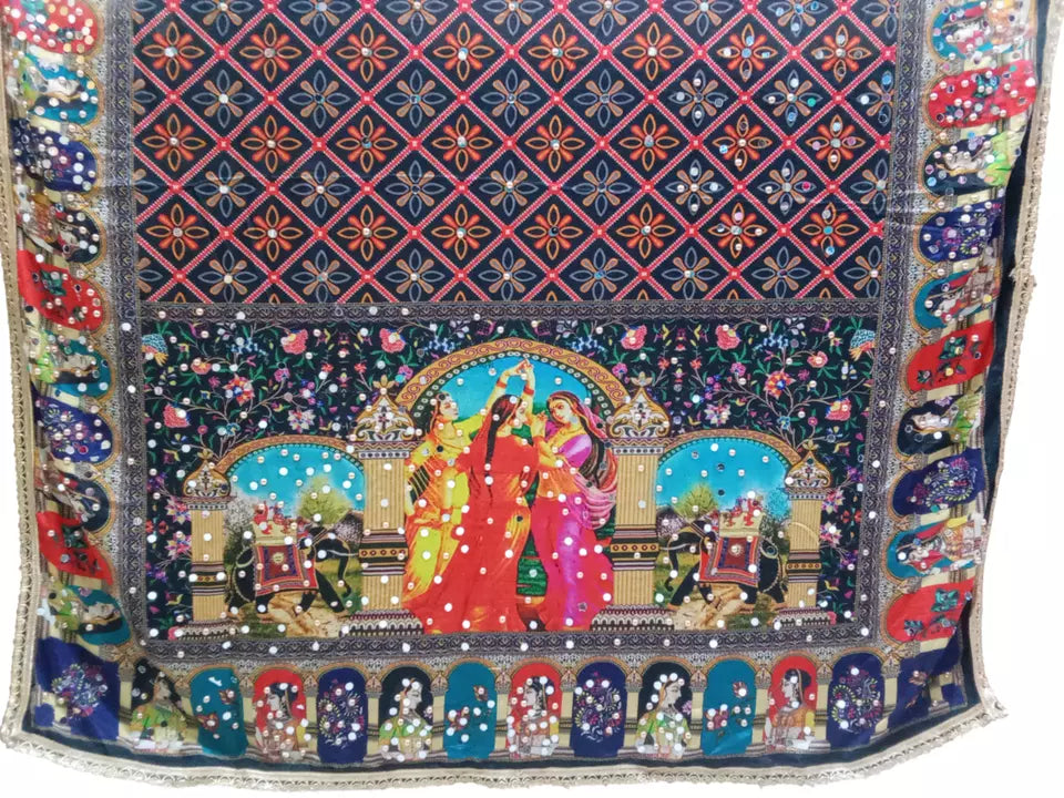 Heavy Mirror & Bead Pakistani Dupatta Women Weddings Festivals Handwork Perfect By Kalra Creations
