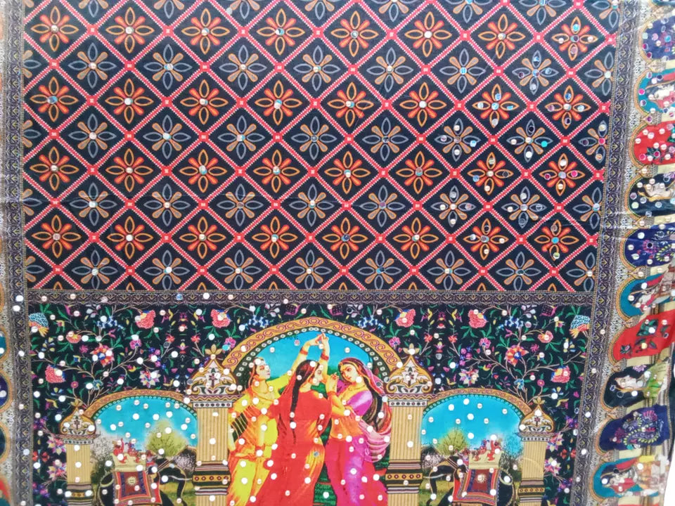 Heavy Mirror & Bead Pakistani Dupatta Women Weddings Festivals Handwork Perfect By Kalra Creations