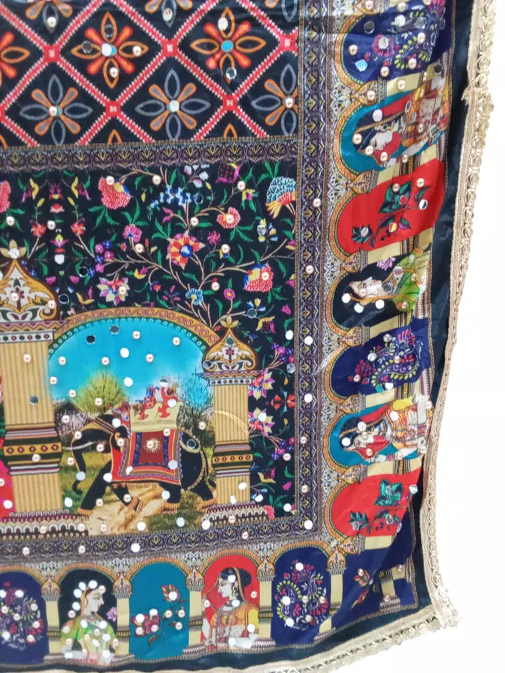 Heavy Mirror & Bead Pakistani Dupatta Women Weddings Festivals Handwork Perfect By Kalra Creations
