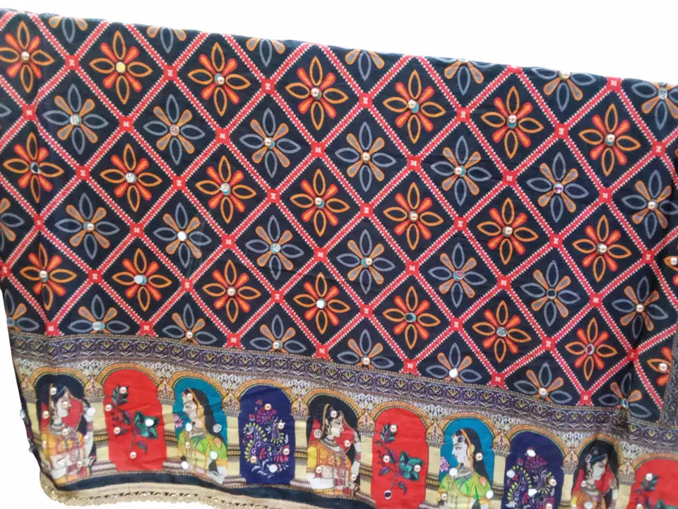 Heavy Mirror & Bead Pakistani Dupatta Women Weddings Festivals Handwork Perfect By Kalra Creations