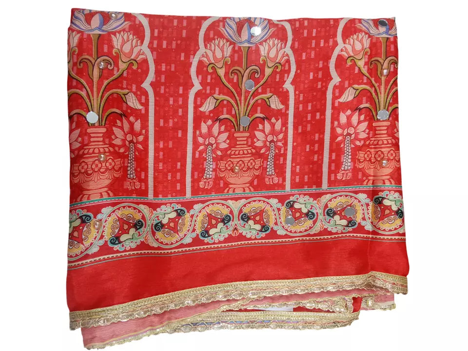Pakistani Dupatta Women Heavy Mirror & Bead Handwork Perfect Weddings Festivals By Kalra Creations