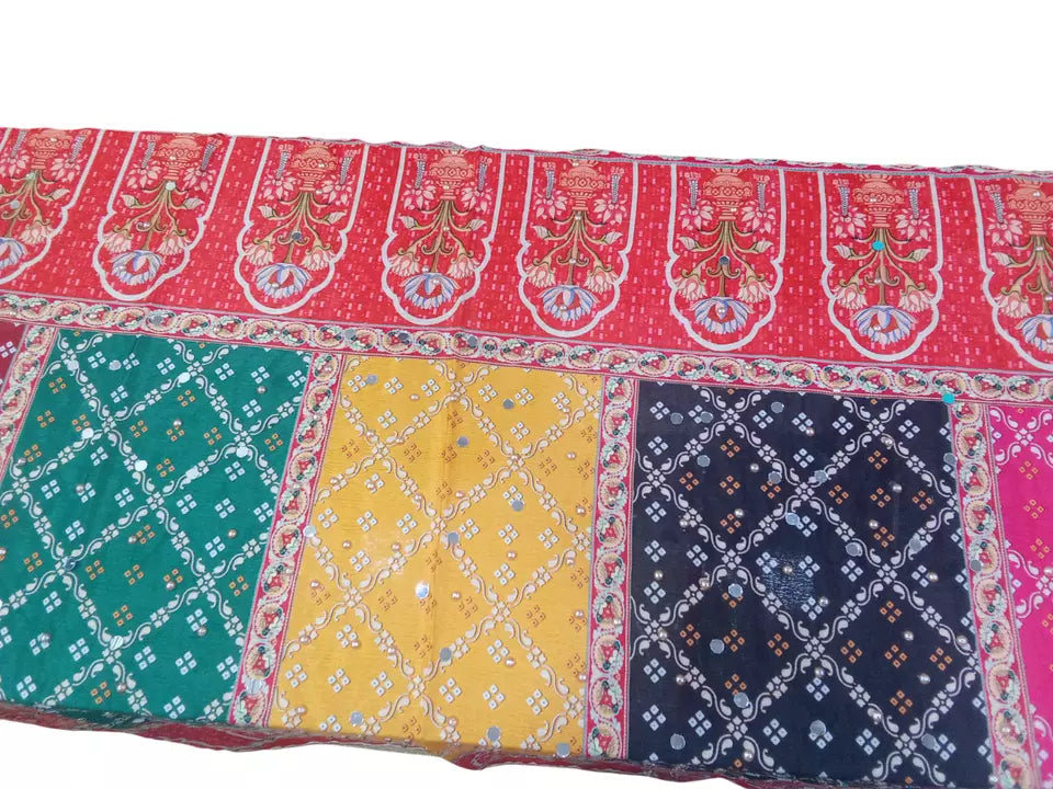Pakistani Dupatta Women Heavy Mirror & Bead Handwork Perfect Weddings Festivals By Kalra Creations