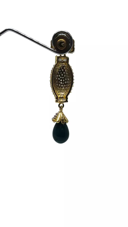 Women Gold Plated Bridal Jewelry Indian CZ Earring AD Diamond By Kalra Creations