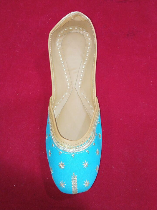 Women Shoes Indian Khussa Handmade Leather Jutties Casual Mojaries Flip-Flops Flat US 5.5-7.5