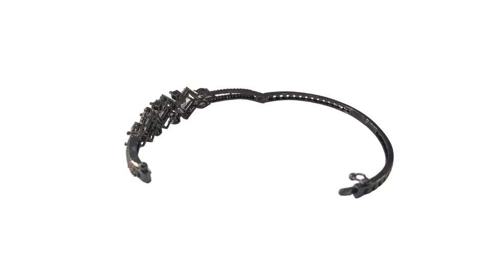 Women Bracelet Silver Oxidise Indian Jewelery Kada Bracelet AD By Kalra Creations
