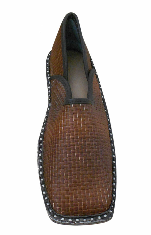Men Shoes Indian Handmade Leather Mojaries Loafers & Slip Ons Brown Jutties Flip-Flops Flat US 8/11