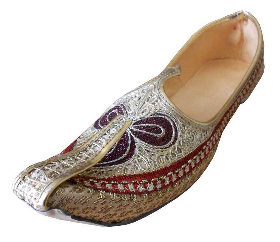 By Kalra Creations Men Shoes Indian Handmade Mojaries Sherwani Jutties Groom Khussa Loafers & Slip Ons Flip-Flops Flat US 6-12