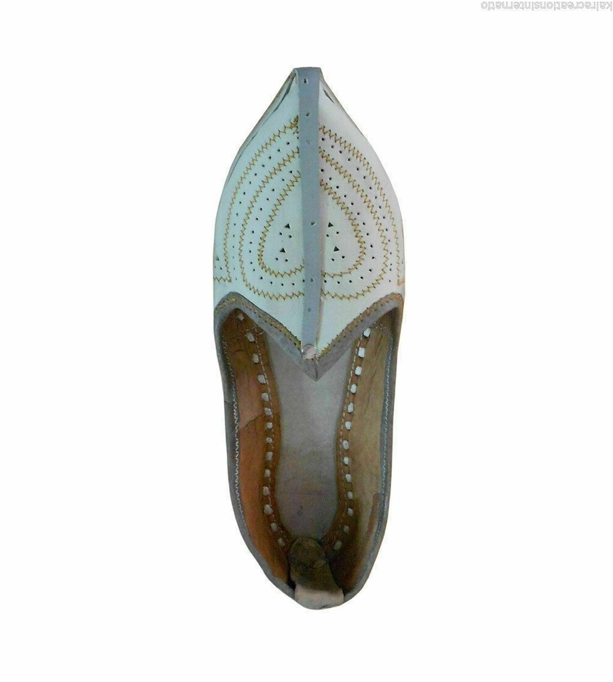 By Kalra Creations Men Shoes Handmade Leather Mojaries Indian Casual Loafers & Slip Ons Jutties Flip-Flops Flat US 9