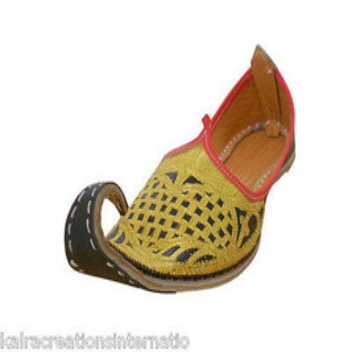 By Kalra Creations Men Shoes Vintage Aladdin Khussa Mojaries Indian Loafers & Slip Ons Flip-Flops Flat US 8.5-13