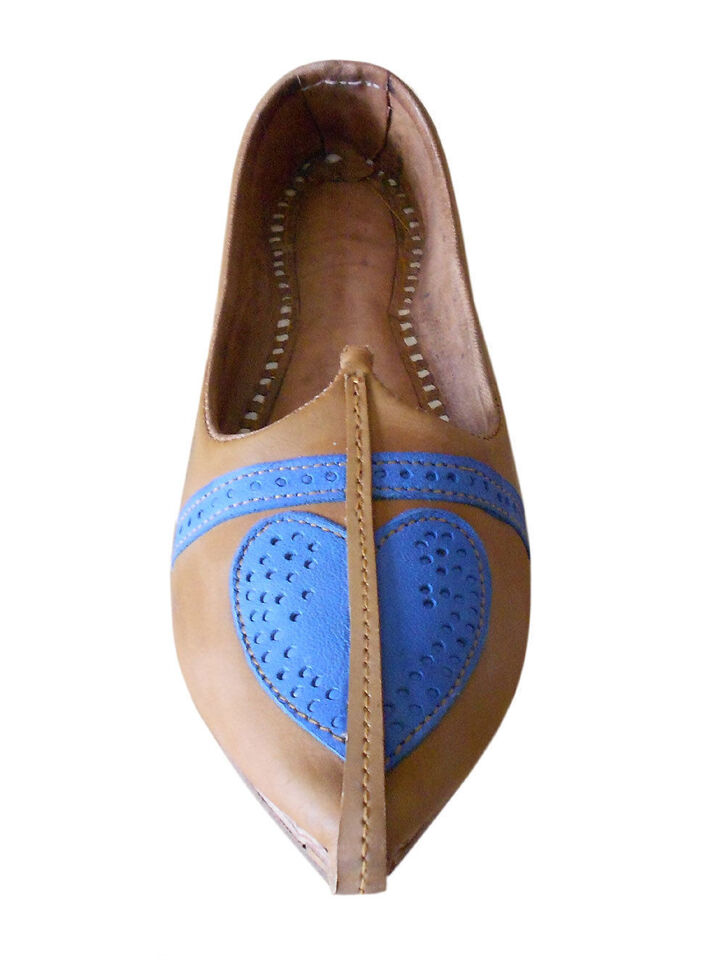 By Kalra Creations Men Shoes Indian Handmade Mojaries Genuine Leather Camel Jutties Flip-Flops Flat US 8-13