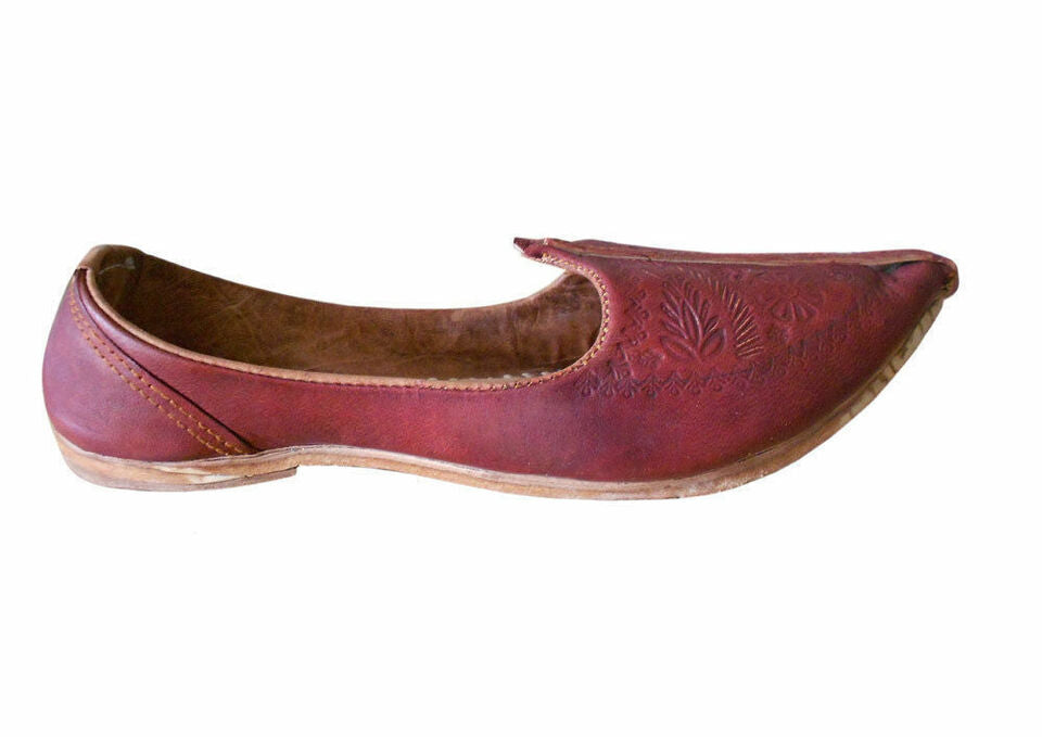 By Kalra Creations Men Shoes Indian Handmade Traditional Leather Mojaries Espadrilles Cherry Jutties Flip-Flops Flat US 12