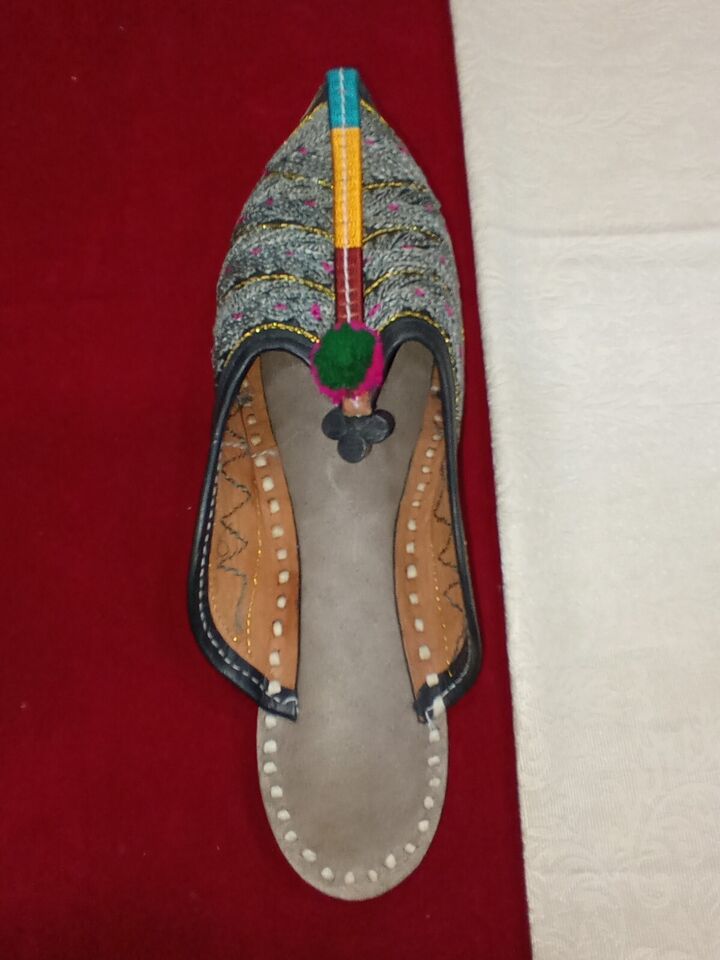Women Slippers Leather Boho Handmade Mojaries Clogs Multi-Color Jutties Flip-Flops Flat US 6