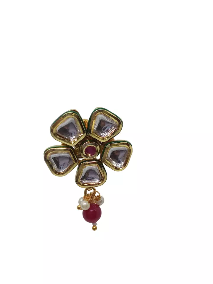Women Bollywood Indian Gold Plated Kundan Polki Earrings Valentine's Day Gift By Kalra Creations