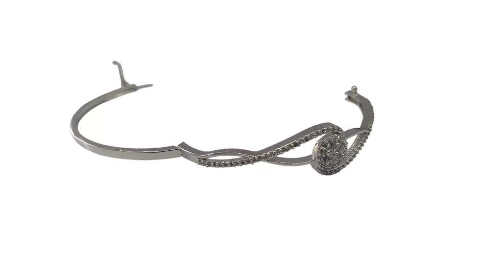 Women Bracelet Silver Plated Indian Jewelery Stone Kada Bracelet AD Kalra Creations