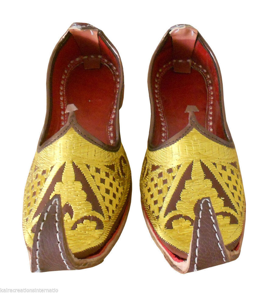 By kalra Creations Men Shoes Vintage Aladdin Khussa Mojaries Indian Loafers & Slip Ons Flip-Flops Flat US 8.5-12