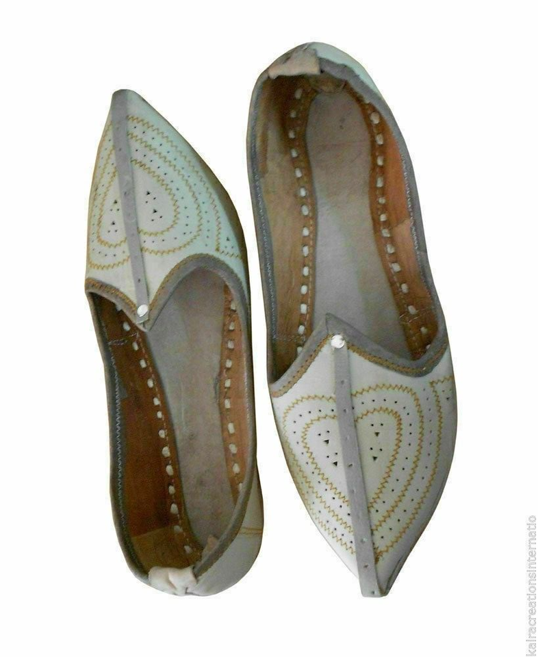 By Kalra Creations Men Shoes Handmade Leather Mojaries Indian Casual Loafers & Slip Ons Jutties Flip-Flops Flat US 9