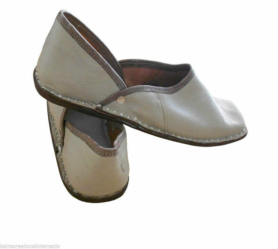 By Kalra Creations Men Shoes Indian Handmade Casual Jutties Leather Tan Color Loafers Mojaries Flip-Flops Flat US 8/9