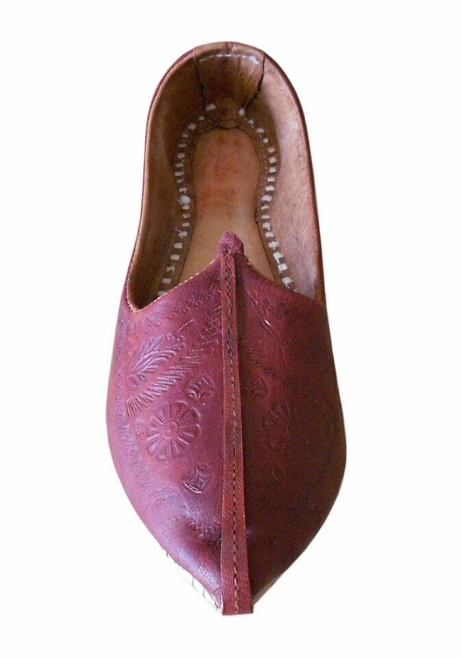 By Kalra Creations Men Shoes Indian Handmade Traditional Leather Mojaries Espadrilles Cherry Jutties Flip-Flops Flat US 12