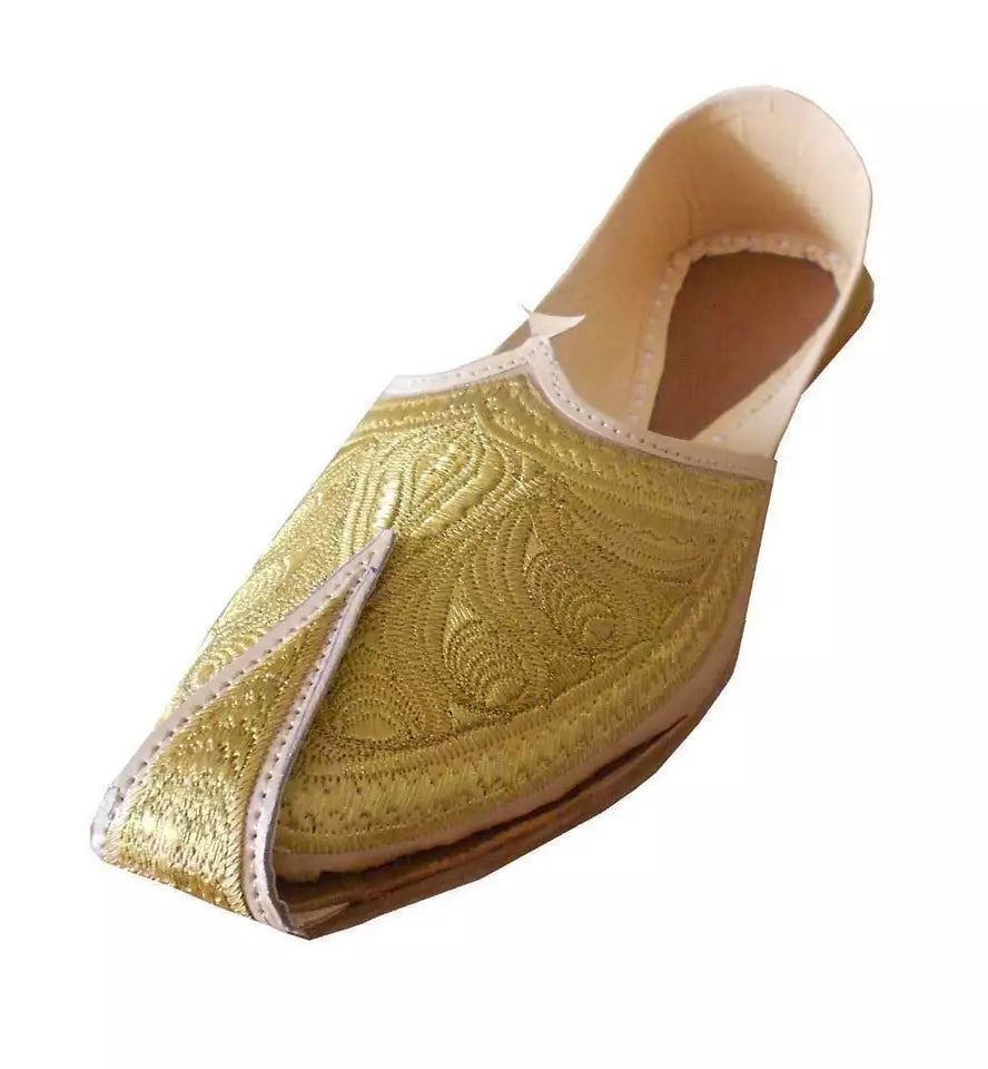 By Kalra Creations Men Shoes Indian Handmade Punjabi Khussa Loafers Leather Mojaries US 8.5/9.5