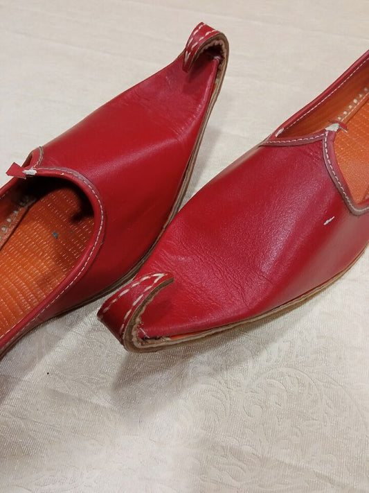 Women Shoes Traditional Khussa Handmade Jutties Unisex Leather Mojareis Flip-Flops Flat US 9.5-13