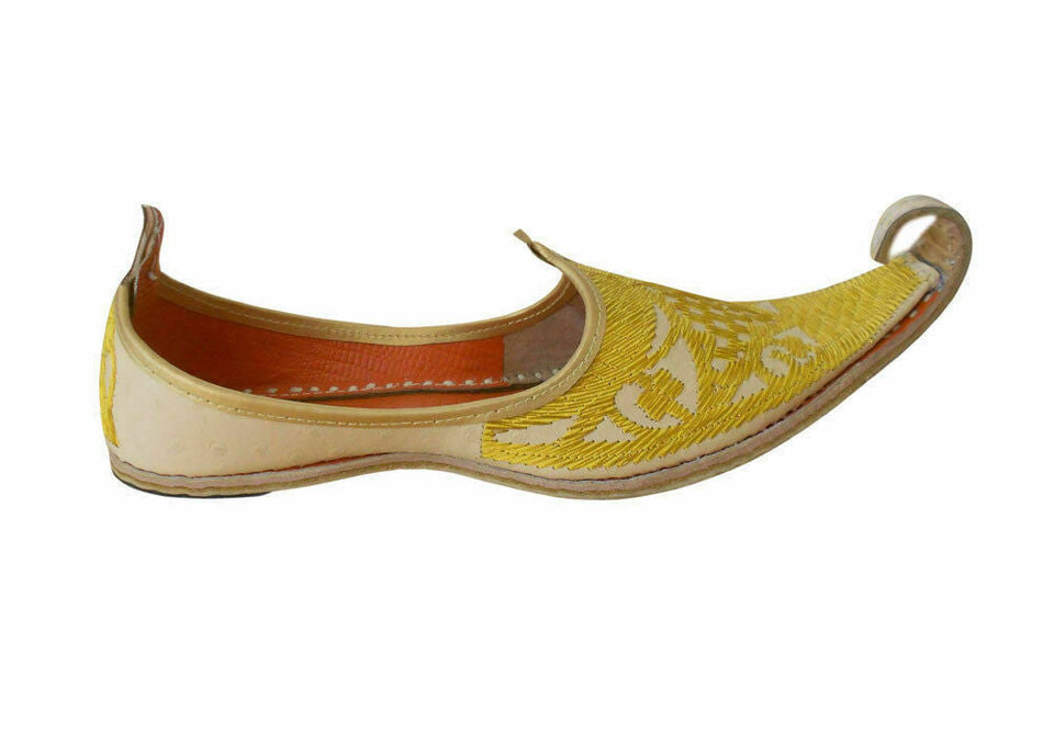 By Kalra Creations Men Shoes Indian Traditional Khussa Casual Leather Mojaries Handmade Oxfords Jutties Flip-Flop US 8.5