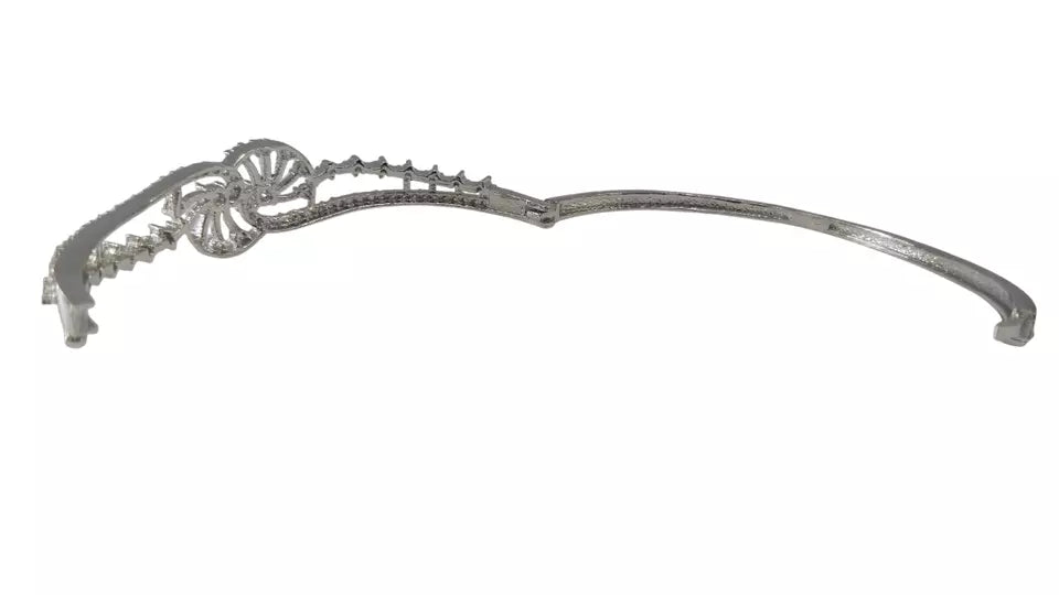 Women Bracelet Silver Plated Indian Jewelery Stone Kada Bracelet AD By Kalra Creations