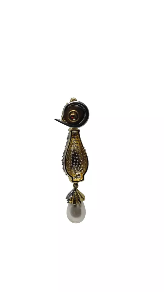 Indian Bollywood Jewelry Gold Plated Women Style Bridal CZ Earring AD Earrings By Kalra Creations
