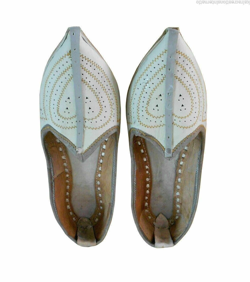 By Kalra Creations Men Shoes Handmade Leather Mojaries Indian Casual Loafers & Slip Ons Jutties Flip-Flops Flat US 9