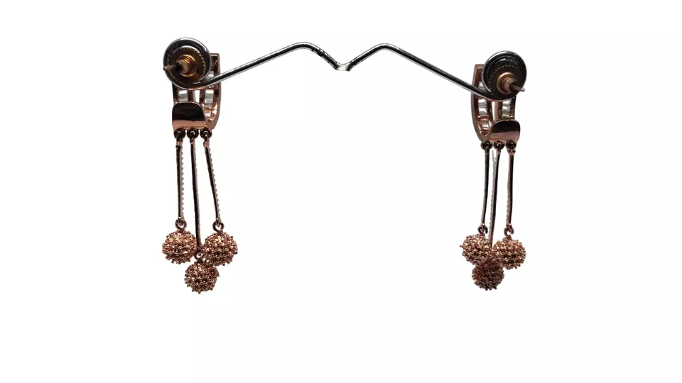 Indian Jewelry Rose Gold Women Bollywood Style Bridal CZ Earring AD Earrings By Kalra Creations