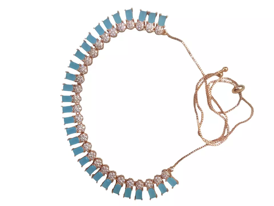 Women Necklace Jewelry Earrings Indian Bollywood Bridal AD Set Rose Gold Plated By Kalra Creations