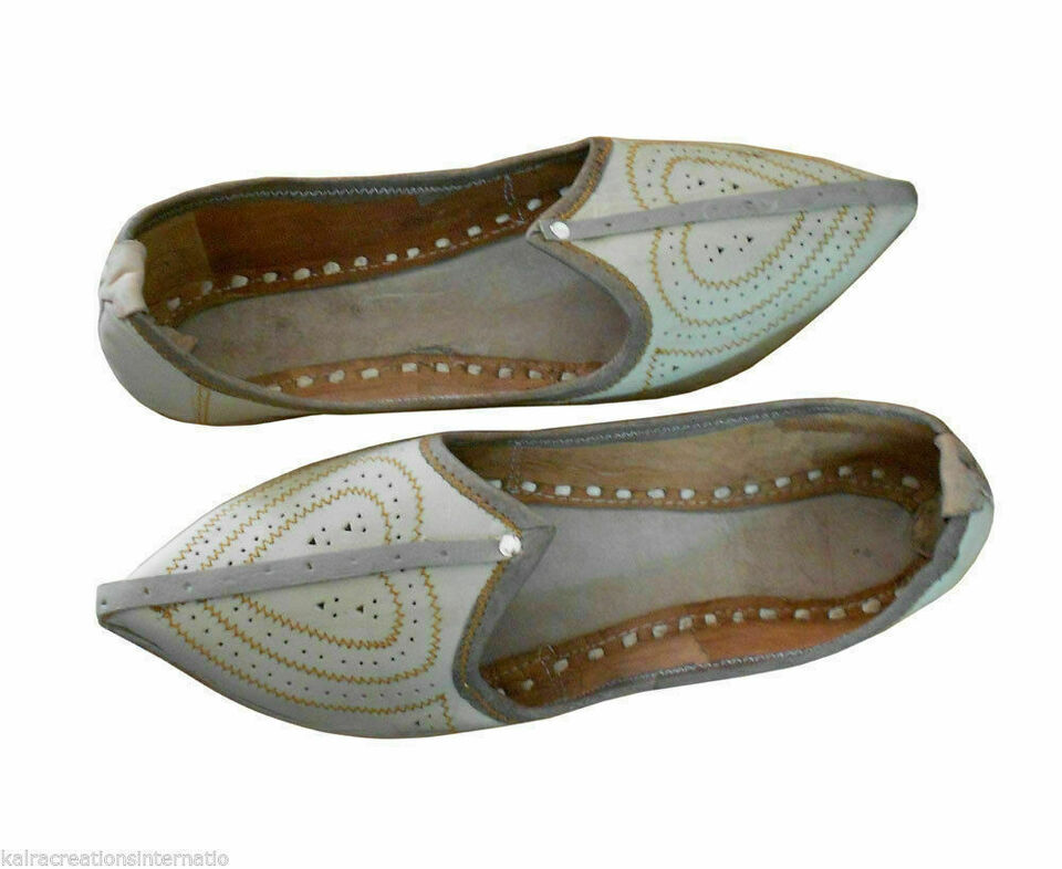 By Kalra Creations Men Shoes Handmade Leather Mojaries Indian Casual Loafers & Slip Ons Jutties Flip-Flops Flat US 9