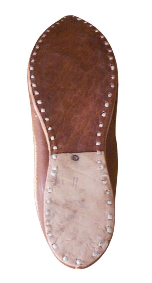 By Kalra Creations Men Shoes Indian Ethnic Jutties Handmade Punjabi Khussa Leather Brown Mojaries Flip-Flops US 7