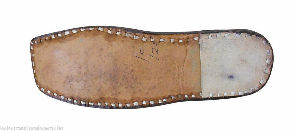 Men Shoes Indian Handmade Casual Jutties Leather Tan Color Loafers Mojaries Flip-Flops Flat US 8/9