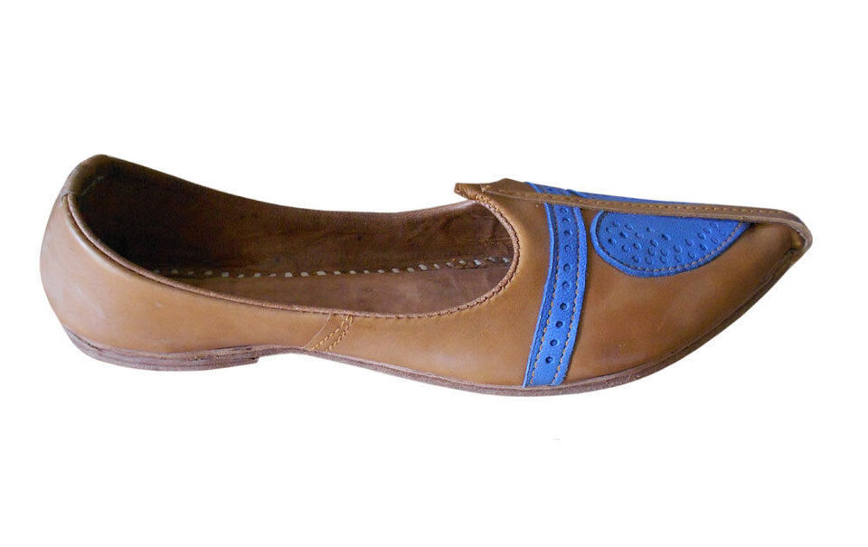 By Kalra Creations Men Shoes Indian Handmade Mojaries Genuine Leather Camel Jutties Flip-Flops Flat US 8-13