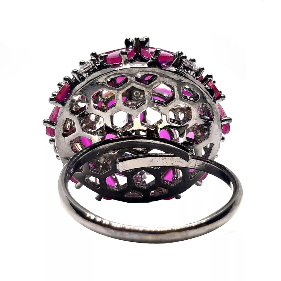 Women Ring Silver Plated Handmade Wedding Ring Copper Engagement Ring By Kalra Creations